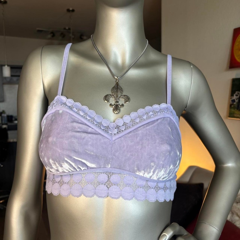 Aerie Lavender Velvet Lace Bralette Medium M 🌸